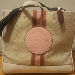 Coach Tote Large, Beige/Pink/Cream